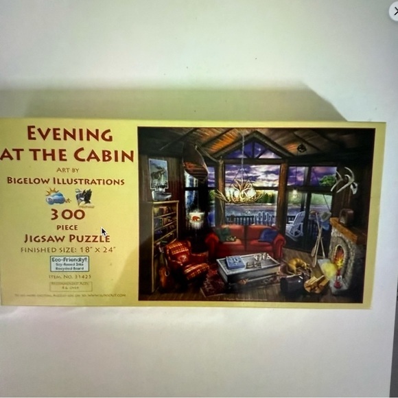 NEW Suns Out Evening at the Cabin Jigsaw Puzzle 300 piece - Picture 1 of 6